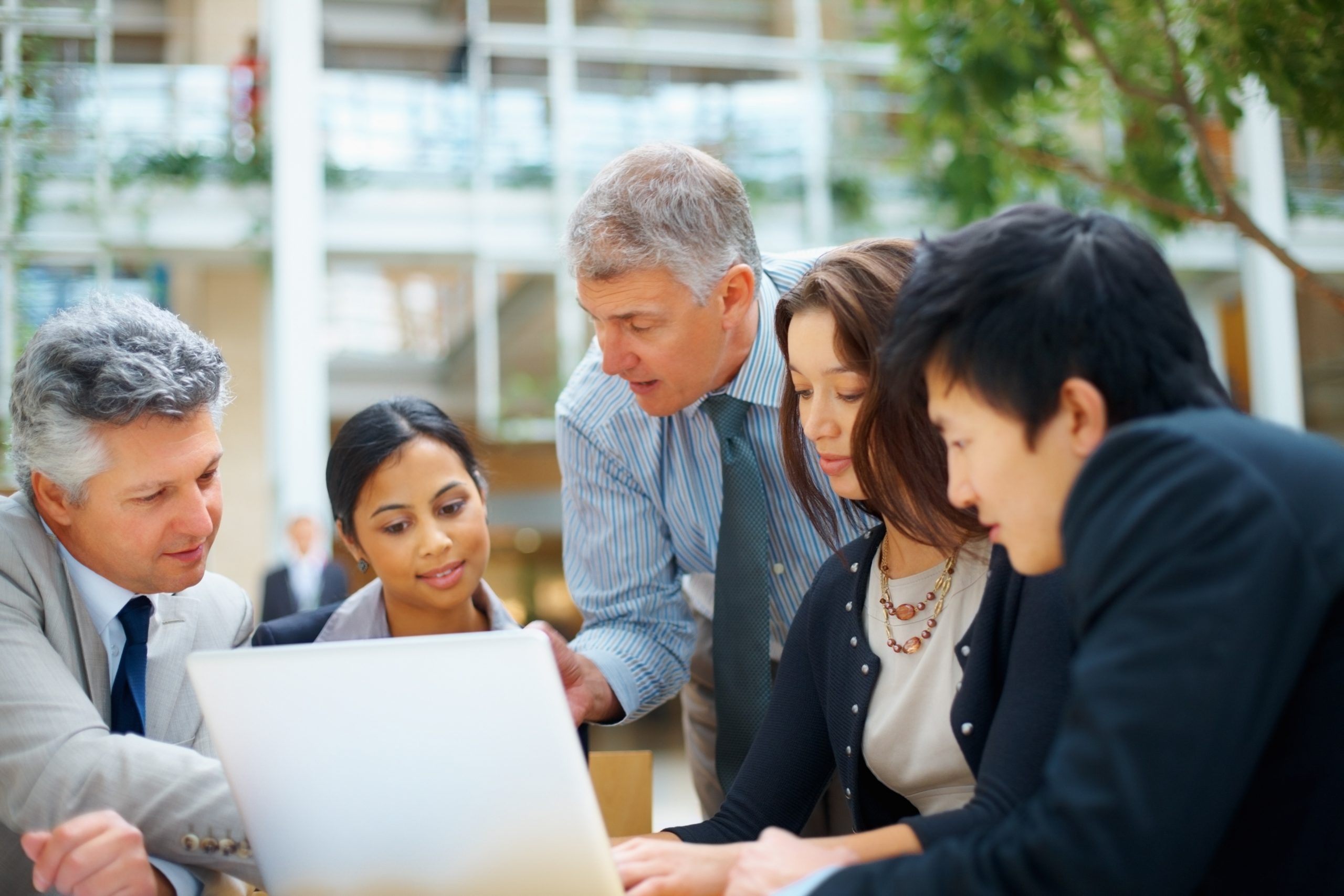 Business team working hard outdoors Business consulting